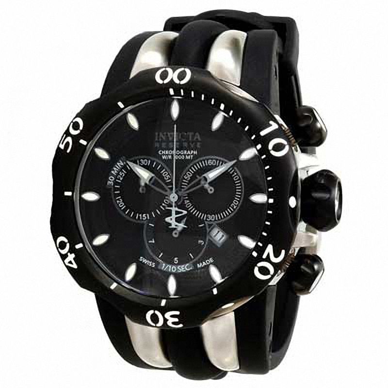 Men's Invicta Reserve Chronograph Two-Tone Strap Watch with Black Dial (Model: 10835)