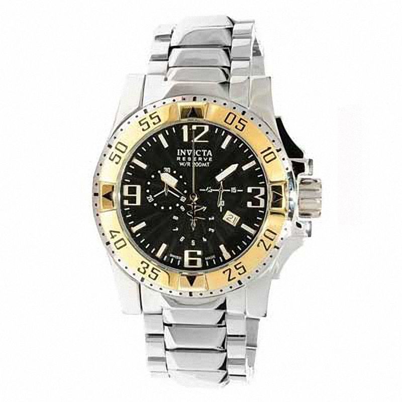 Men's Invicta Reserve Chronograph Two-Tone Watch with Black Dial (Model: 10893)