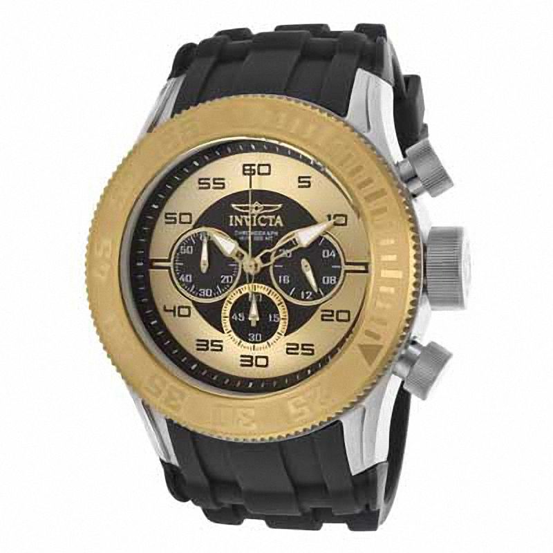 Main Image 1 of Men's Invicta Pro Diver Chronograph Two-Tone Strap Watch with Black Dial (Model: 14978)