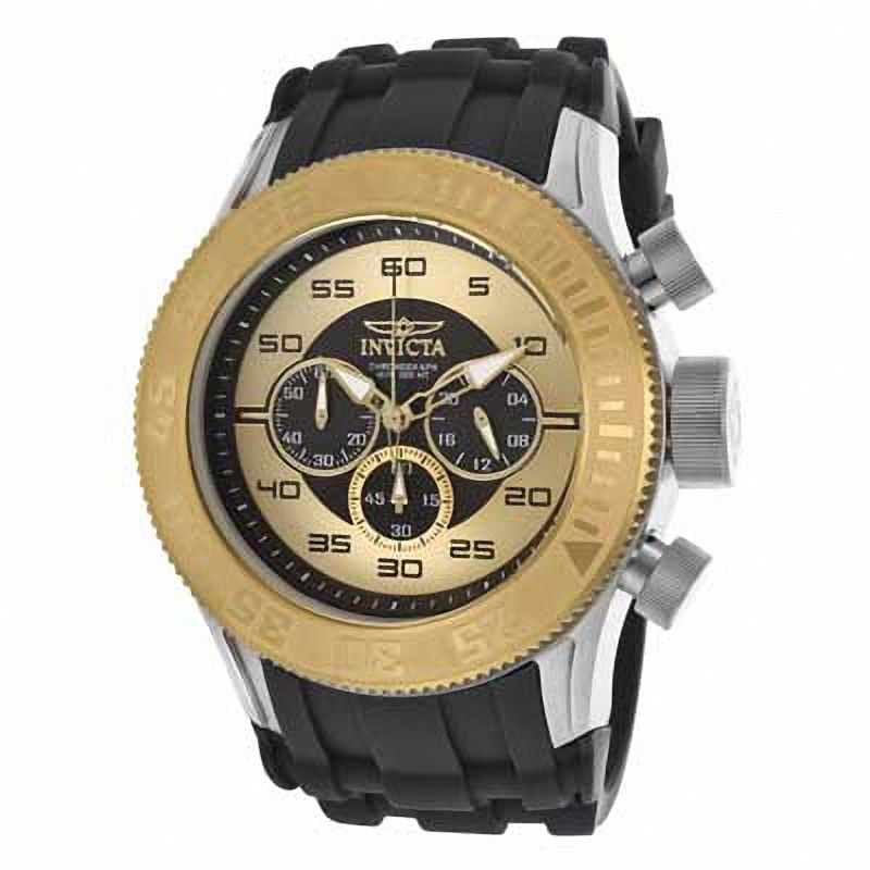 Men's Invicta Pro Diver Chronograph Two-Tone Strap Watch with Black Dial (Model: 14978)