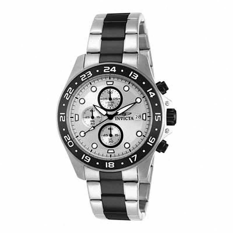 Men's Invicta Pro Diver Chronograph Two-Tone Watch with Silver