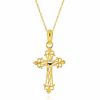 Thumbnail Image 0 of Diamond-Cut Filigree Cross Pendant in 10K Two-Tone Gold