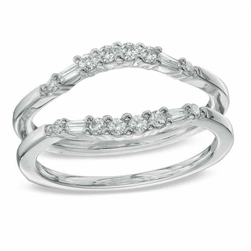 1/3 CT. T.W. Diamond Contour Solitaire Enhancer in 14K White Gold