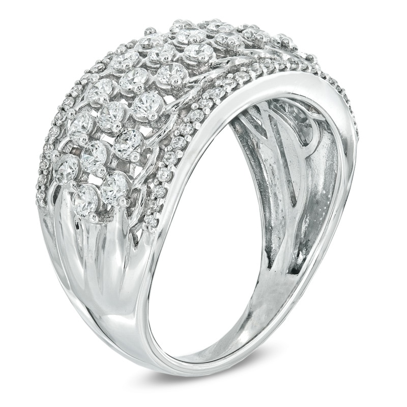 Main Image 2 of 1 CT. T.W. Diamond Multi-Row Anniversary Band in 10K White Gold