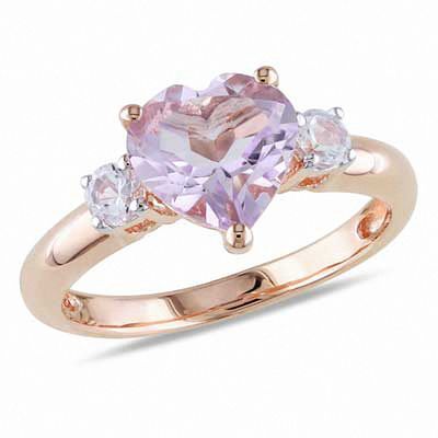 18K White Gold Plated Simulated Diamond Round Cut Exquisite Baby Pink Heart Ring