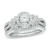 Thumbnail Image 0 of Celebration Ideal 1 CT. T.W. Diamond Frame Bridal Set in 14K White Gold (I/I1)