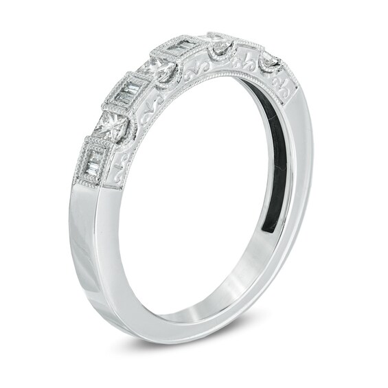 3/8 CT. T.w. Diamond Art Deco-Inspired Wedding Band in 14K White Gold
