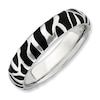 Thumbnail Image 0 of Stackable Expressions™ 4.5mm Black and White Enamel Zebra Print Ring in Sterling Silver