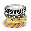 Thumbnail Image 1 of Stackable Expressions™ 4.5mm Black and White Enamel Zebra Print Ring in Sterling Silver