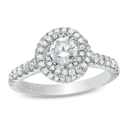 Vera Wang Love Collection 1 CT. T.W. Diamond Swirl Frame Engagement Ring in 14K White Gold