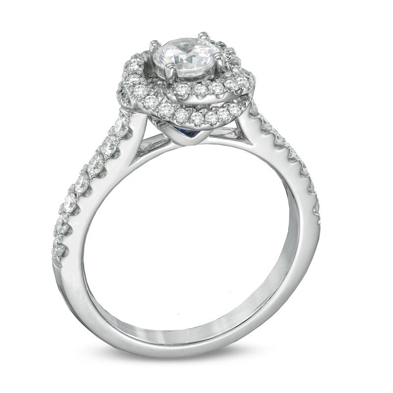 Main Image 2 of Vera Wang Love Collection 1 CT. T.W. Diamond Swirl Frame Engagement Ring in 14K White Gold