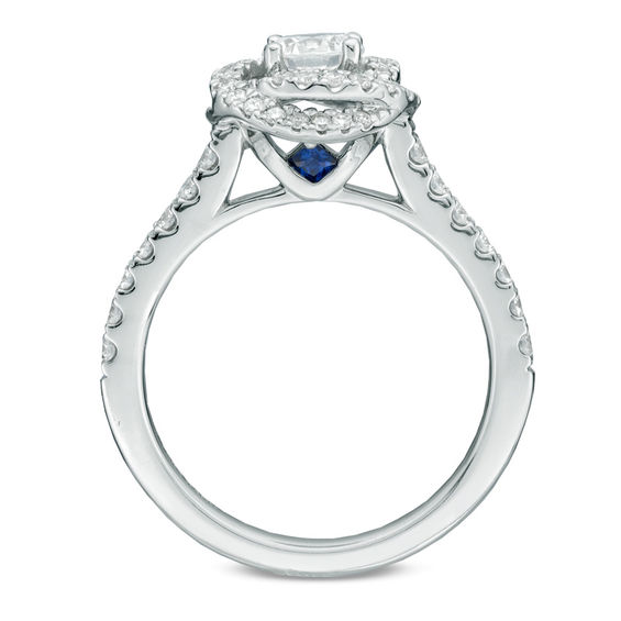 Vera Wang Love Collection 1 CT. T.w. Diamond Swirl Frame Engagement Ring in 14K White Gold