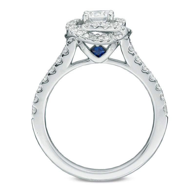 Main Image 3 of Vera Wang Love Collection 1 CT. T.W. Diamond Swirl Frame Engagement Ring in 14K White Gold