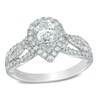 Thumbnail Image 1 of Vera Wang Love Collection 1 CT. T.W. Pear-Shaped Diamond Vintage-Style Ring in 14K White Gold