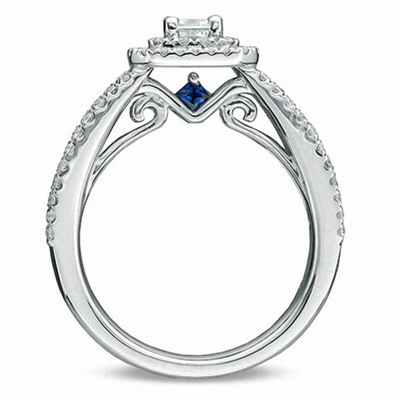 Vera Wang Love Collection 1-1/2 CT. T.w. Emerald-Cut Diamond Double Frame Ring in 14K White Gold