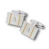 Thumbnail Image 0 of Men's Rectangular Cuff Links in Sterling Silver and 24K Gold Plate (1 Initial)