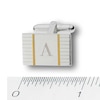 Thumbnail Image 1 of Men's Rectangular Cuff Links in Sterling Silver and 24K Gold Plate (1 Initial)