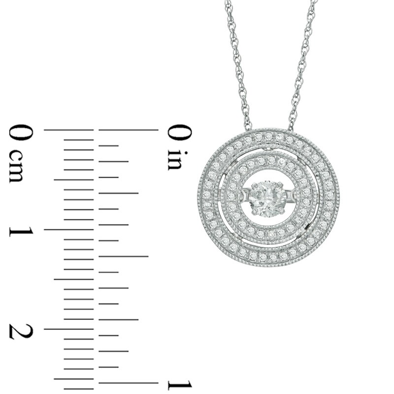 Main Image 2 of 3/8 CT. T.W. Diamond Vintage-Style Double Frame Pendant in 10K White Gold