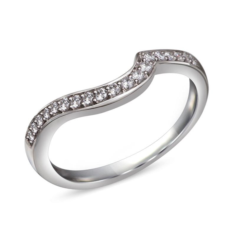 1 CT. T.W. Diamond Three Stone Swirl Bridal Set in 14K White Gold