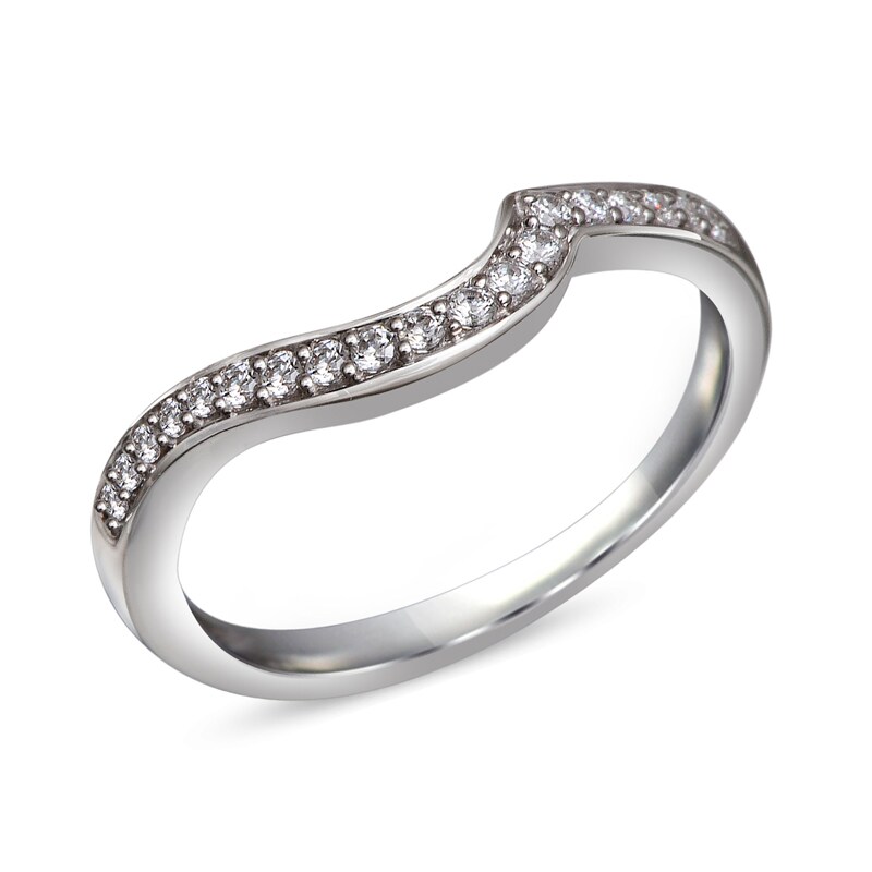 Main Image 3 of 1 CT. T.W. Diamond Three Stone Swirl Bridal Set in 14K White Gold