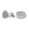 Thumbnail Image 0 of Men's Oval Cuff Links in Sterling Silver (1-4 Initials)