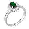 Thumbnail Image 1 of Oval Emerald and 1/4 CT. T.W. Diamond Ring in 14K White Gold
