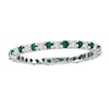 Thumbnail Image 0 of Emerald and 1/4 CT. T.W. Diamond Eternity Band in 14K White Gold