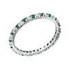 Thumbnail Image 1 of Emerald and 1/4 CT. T.W. Diamond Eternity Band in 14K White Gold