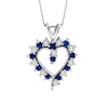 Thumbnail Image 0 of Blue Sapphire and 3/8 CT. T.W. Diamond Heart Pendant in 14K White Gold
