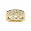 Thumbnail Image 1 of 1/2 CT. T.W. Round and Baguette Diamond Swirl Band in 10K Gold