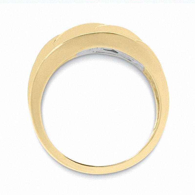 Main Image 3 of 1/2 CT. T.W. Round and Baguette Diamond Swirl Band in 10K Gold