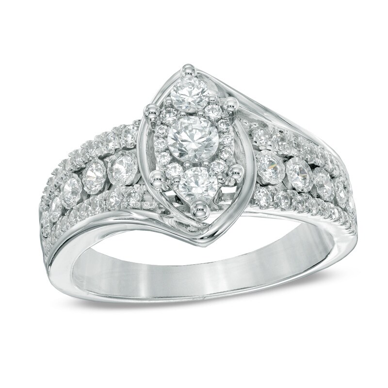 Main Image 1 of 3/4 CT. T.W. Diamond Marquise Cluster Engagement Ring in 10K White Gold