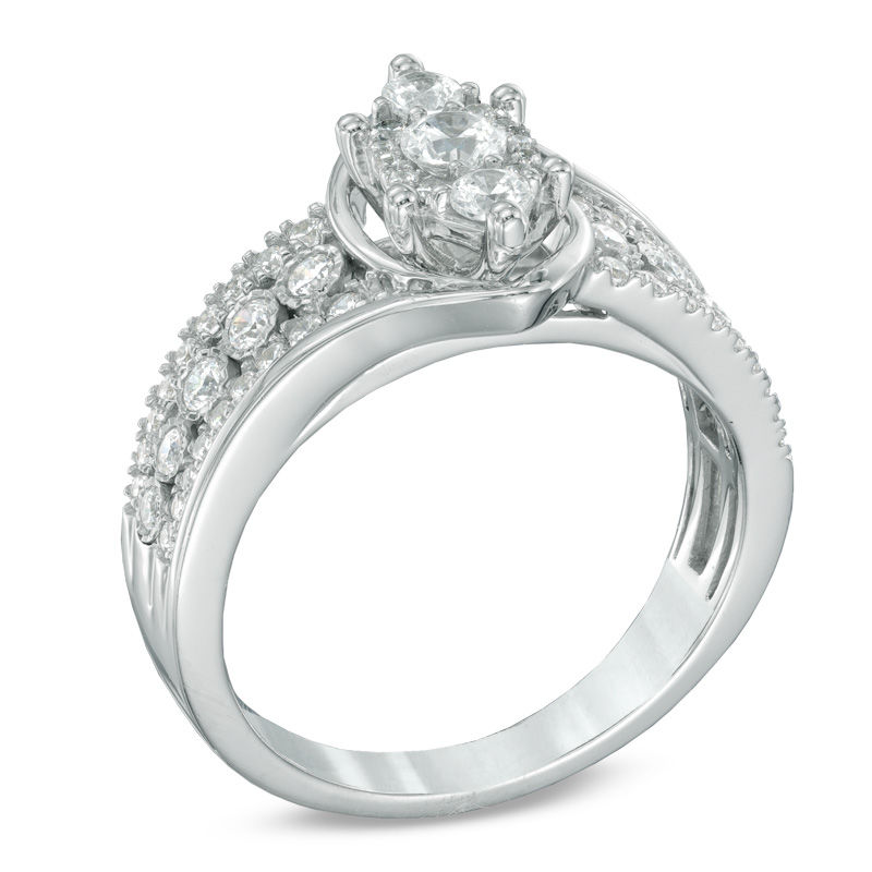 Main Image 2 of 3/4 CT. T.W. Diamond Marquise Cluster Engagement Ring in 10K White Gold
