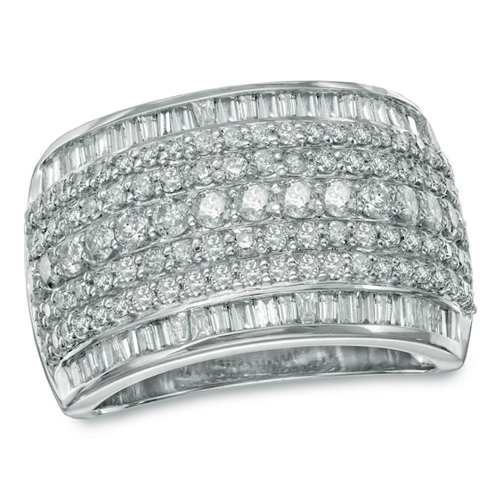 1-1/2 CT. T.w. Diamond Multi-Row Anniversary Band in 10K White Gold