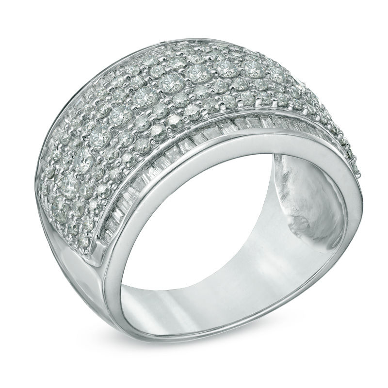 Main Image 2 of 1-1/2 CT. T.W. Diamond Multi-Row Anniversary Band in 10K White Gold