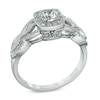 Thumbnail Image 2 of Celebration Ideal 3/4 CT. T.W. Certified Diamond Twist Frame Engagement Ring in 14K White Gold (I/I1)