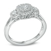 Thumbnail Image 1 of 1/2 CT. T.W. Diamond Double Frame Three Stone Ring in 10K White Gold