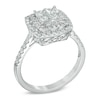 Thumbnail Image 1 of 1 CT. T.W. Princess-Cut Quad Diamond Double Frame Engagement Ring in 14K White Gold