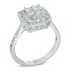 Thumbnail Image 2 of 1 CT. T.W. Princess-Cut Quad Diamond Double Frame Engagement Ring in 14K White Gold