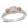 Thumbnail Image 0 of 3/4 CT. T.W. Champagne and White Diamond Three Stone Ring in 14K Two-Tone Gold