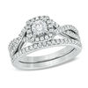 Thumbnail Image 0 of Celebration Ideal 1 CT. T.W. Diamond Frame Bridal Set in 14K White Gold (I/I1)