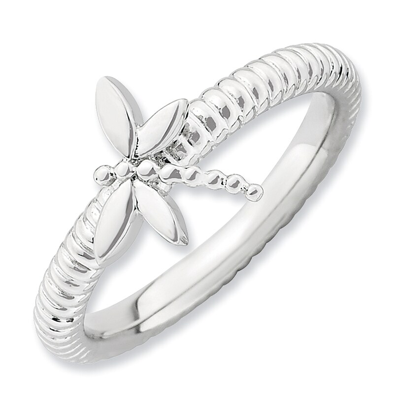 Main Image 1 of Stackable Expressions™ Dragonfly Ring in Sterling Silver