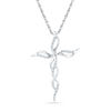 Thumbnail Image 0 of 1/20 CT. T.W. Diamond Cascading Cross Pendant in 10K White Gold