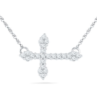 1/4 CT. T.W. Diamond Sideways Cross 