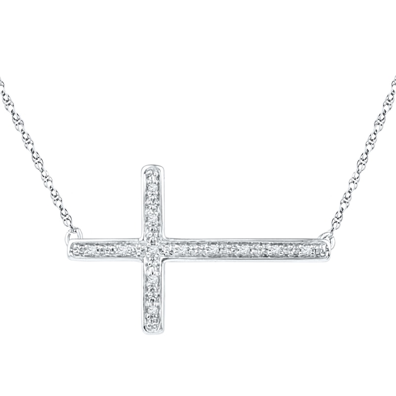 Horizontal cross diamond necklace plymouth fury 1958 buy