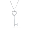 Thumbnail Image 0 of 1/8 CT. T.W. Diamond Heart Key Pendant in Sterling Silver