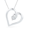 Thumbnail Image 1 of Diamond Accent Looping Heart Pendant in 10K White Gold