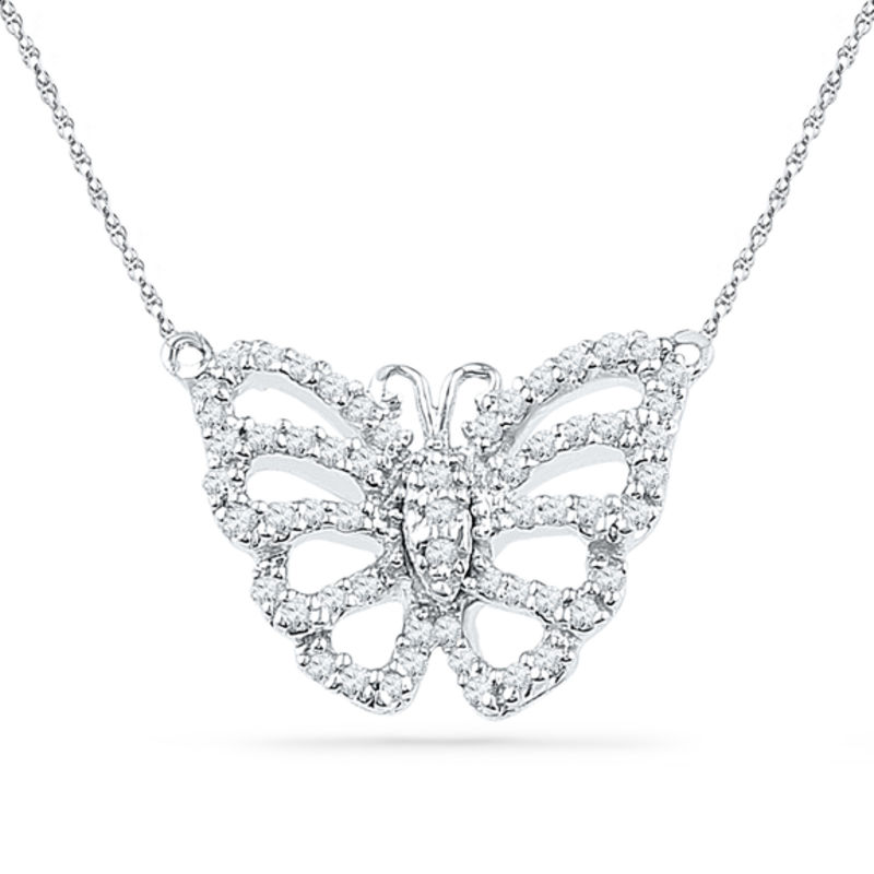 London and Swiss Blue Topaz Butterfly Pendant in Sterling Silver | Zales