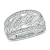 Thumbnail Image 1 of 1/2 CT. T.W. Diamond Center Waves Ring in 10K White Gold
