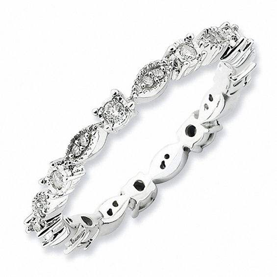 Stackable Expressionsâ¢ 1/5 CT. T.w. Diamond Scroll Eternity Band in Sterling Silver